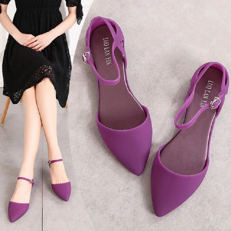Summer Korean Style Fashion Shallow Pointed Toe Buckle Women Beach Sandals Cover Heels Flat Heels Lady Jelly Shoes 20190511
Summer Korean Style Fashion Shallow Pointed Toe Buckle Women Beach Sandals Cover Heels Flat Heels Lady Jelly Shoes 20190511