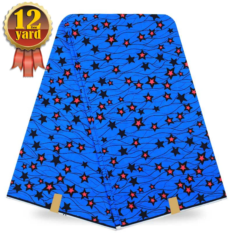 12yard/lot african wax fabric hollandaise print with pure star pattern 100%cotton nakara dress YBG- | Дом и сад