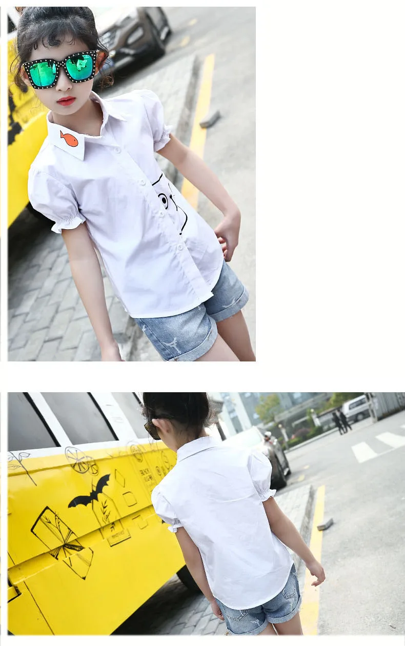 fashion character school big girls shirts 2018 short sleeve tops children white little girls summer baby blouses for big girls clothing 4 5 6 7 8 9 10 11 12 13 14 15 16 Years little teenage girls shirts blouses clothes (5)