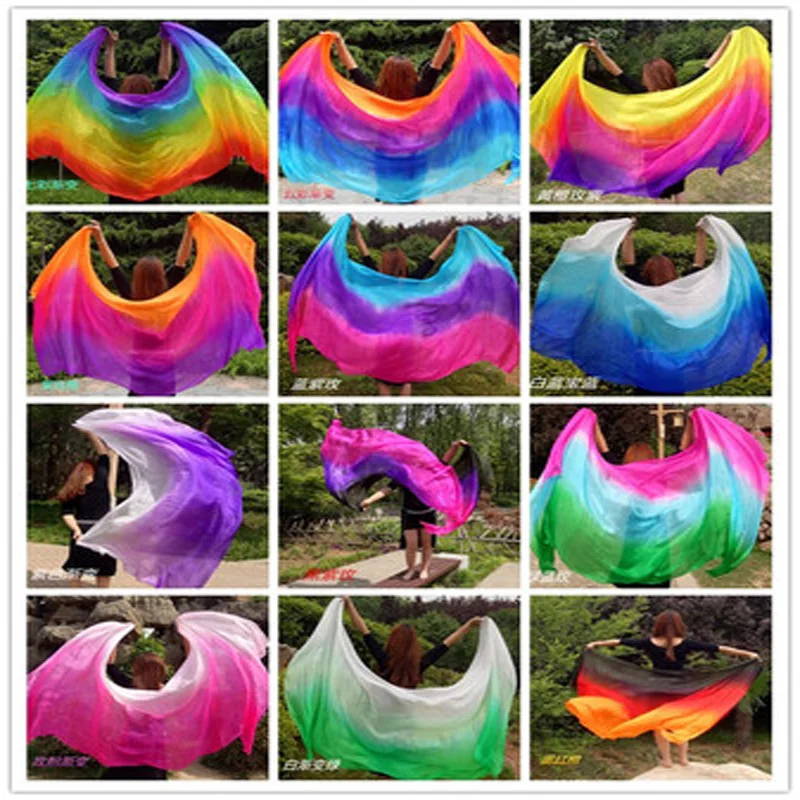 Free-Shiping 100% real Silk hand Scarf for Belly Dance nice Gradient color Stage performance Show silk Veils Shawls high quality
Free-Shiping 100% real Silk hand Scarf for Belly Dance nice Gradient color Stage performance Show silk Veils Shawls high quality