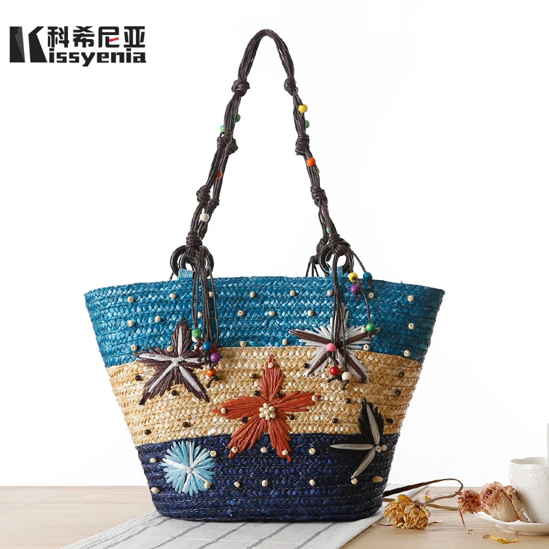 Kissyenia Summer Beach Rattan Bags 100% Handmade Straw Handbags Top Handle Beading Knitted Bags INS Hot Sea Star Tote Bag KS1166
Kissyenia Summer Beach Rattan Bags 100% Handmade Straw Handbags Top Handle Beading Knitted Bags INS Hot Sea Star Tote Bag KS1166