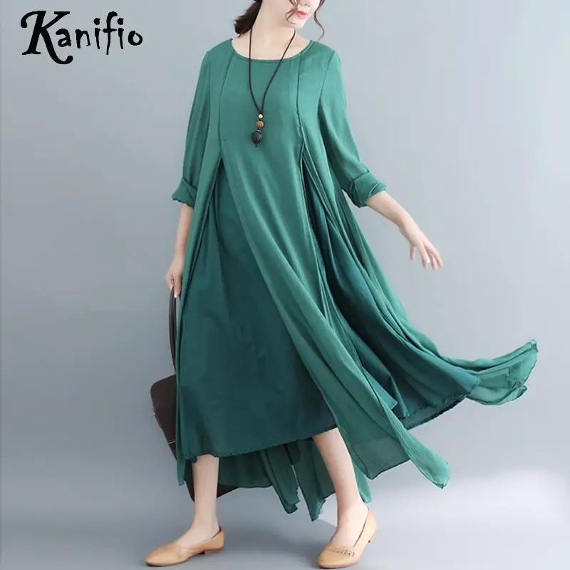 Kanifio Plus Size Women Long Sleeve Solid Colour Casual Loose Dress 2019 Spring Autumn Maxi Long Dresses Female Tunics Vestidios
Kanifio Plus Size Women Long Sleeve Solid Colour Casual Loose Dress 2019 Spring Autumn Maxi Long Dresses Female Tunics Vestidios