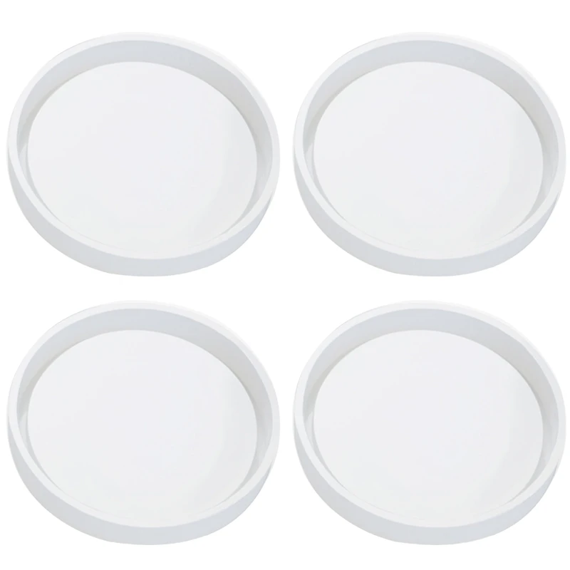 4 Pack Big Diy Round Coaster Silicone Mold Diameter 3.94Inch/10Cm Molds For Casting With Resin Cement | Украшения и аксессуары