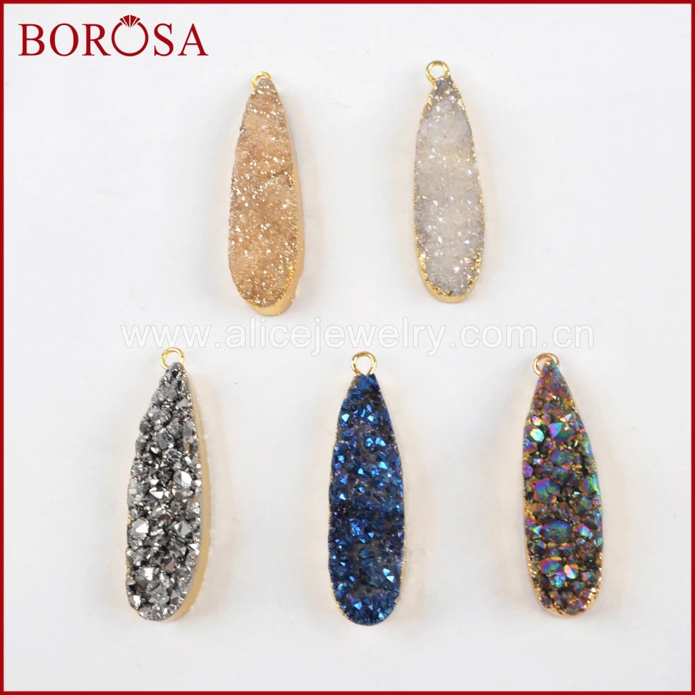 BOROSA 10pcs Druzy Jewelry Teardrop Gold Natural Crystal Titanium Druzy Charm Pendants G1069
BOROSA 10pcs Druzy Jewelry Teardrop Gold Natural Crystal Titanium Druzy Charm Pendants G1069