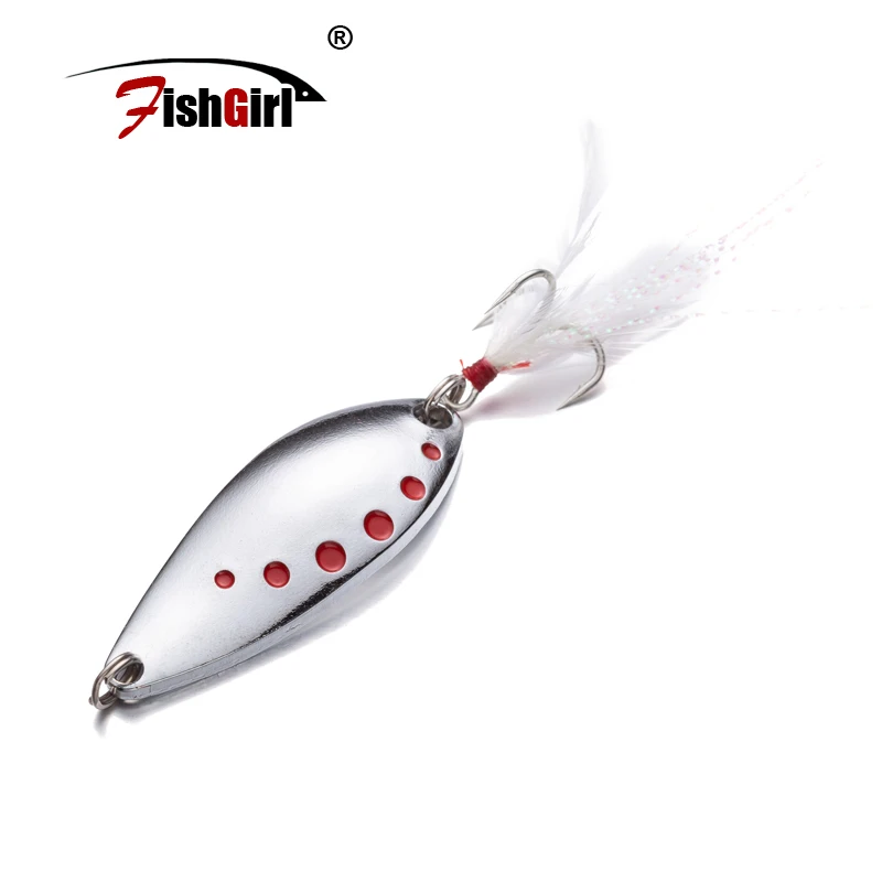Hot Pesca fishgirl Metal Spinners Spoon Bait Peche 12g 52mm Trout Lure With Treble Hook Fishing Wobbler Perch Pike Salmon
Hot Pesca fishgirl Metal Spinners Spoon Bait Peche 12g 52mm Trout Lure With Treble Hook Fishing Wobbler Perch Pike Salmon