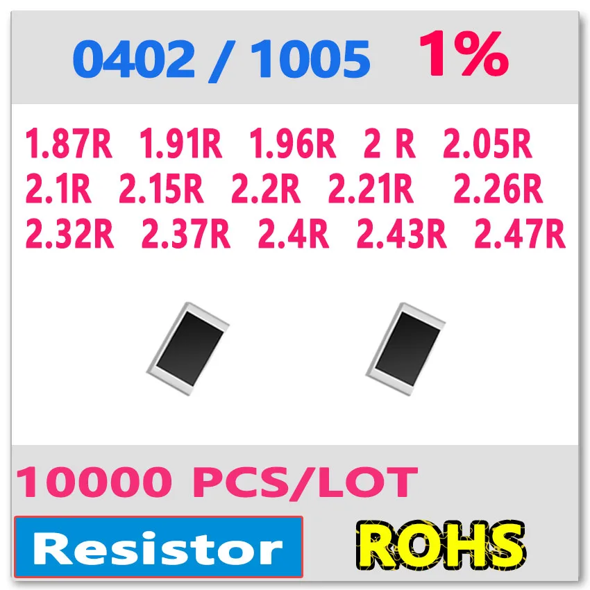 JASNPROSMA OHM 0402 F 1% 10000 шт. 1.87R 1.91R 1.96R 2R 2.05R 2.1R 2.15R 2.2R 2.21R 2.26R 2.32R 2.37R 2.4R 2.43R 2.47R smd 1005
JASNPROSMA OHM 0402 F 1% 10000 шт. 1.87R 1.91R 1.96R 2R 2.05R 2.1R 2.15R 2.2R 2.21R 2.26R 2.32R 2.37R 2.4R 2.43R 2.47R smd 1005