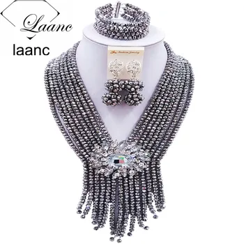 Laanc Silver Crystal Fashionable Jewelry Sets Women African Costume Jewelry Set for Nigerian Wedding S8RSK023
Laanc Silver Crystal Fashionable Jewelry Sets Women African Costume Jewelry Set for Nigerian Wedding S8RSK023