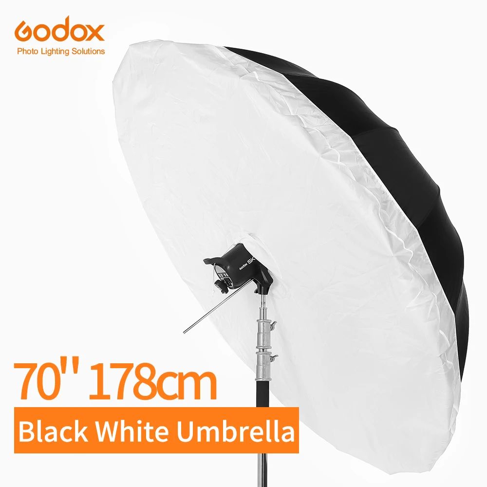 Godox 70 inch 178cm Black White Reflective Umbrella Studio Lighting Light Umbrella with Large Diffuser Cover
Godox 70 inch 178cm Black White Reflective Umbrella Studio Lighting Light Umbrella with Large Diffuser Cover