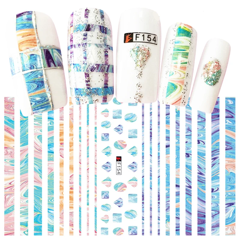 1 Sheets Super Thin Adhesive Craft 3D Nail Art Sticker Decoration Colorful Lines Designs Nails Decals For Girls DIY Nail Beauty
1 Sheets Super Thin Adhesive Craft 3D Nail Art Sticker Decoration Colorful Lines Designs Nails Decals For Girls DIY Nail Beauty