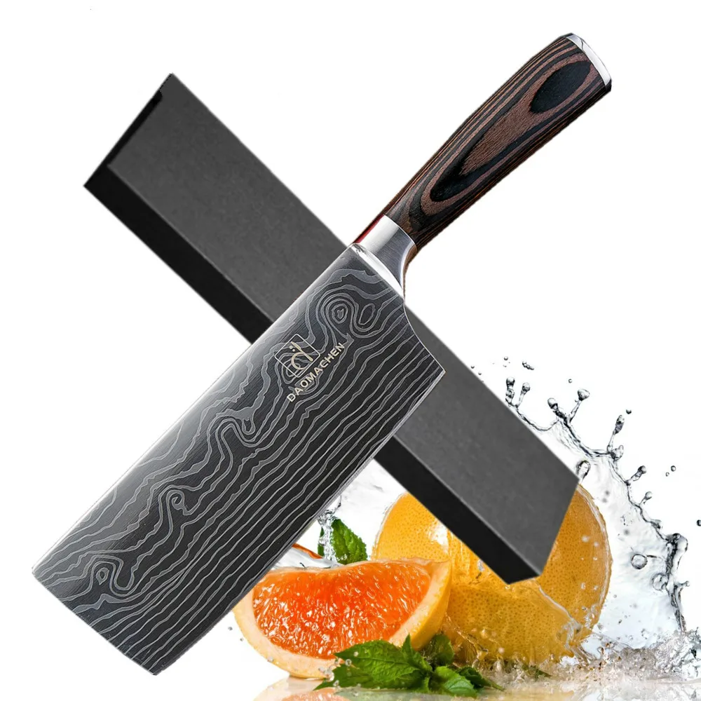 DAOMACHEN Stainless Steel Kitchen Knife Chopping Knife Non-stick Nakiri Damascus Veins Pattern Meat Cleaver Cooking Tools
DAOMACHEN Stainless Steel Kitchen Knife Chopping Knife Non-stick Nakiri Damascus Veins Pattern Meat Cleaver Cooking Tools