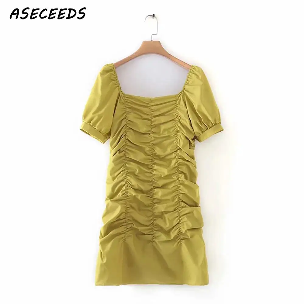 2019 Summer Vintage fold sexy mini dress women casaul short sleeve beach party dress streetwear female korean clothes vestidos
2019 Summer Vintage fold sexy mini dress women casaul short sleeve beach party dress streetwear female korean clothes vestidos