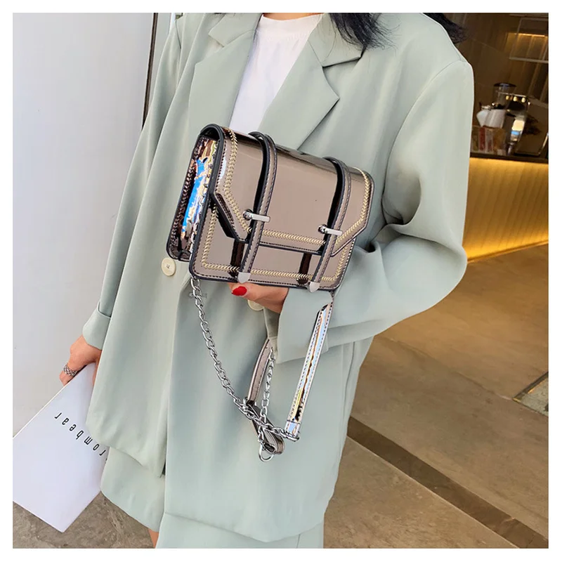 Mirror 2019 Summer Fashion Women Handbags Patent Leather Small Square Chain Shoulder Bag Brand Designer Female Crossbody Bag sac
Mirror 2019 Summer Fashion Women Handbags Patent Leather Small Square Chain Shoulder Bag Brand Designer Female Crossbody Bag sac