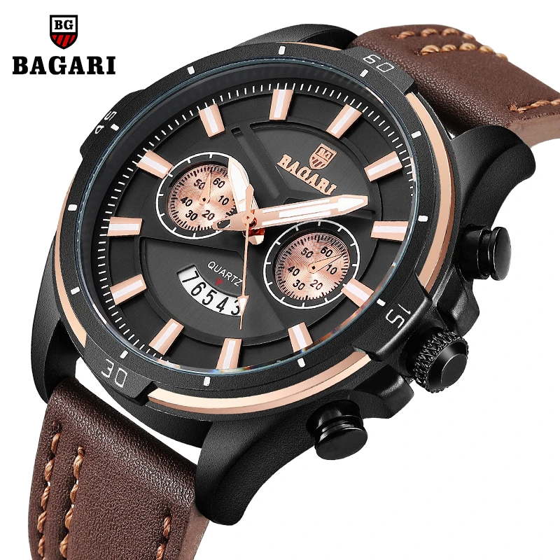 BAGARI Men Watch Army Military Waterproof Clock Leather Band Mens Watches Top Brand Luxury Sport Wristwatch Relogio Masculino
BAGARI Men Watch Army Military Waterproof Clock Leather Band Mens Watches Top Brand Luxury Sport Wristwatch Relogio Masculino