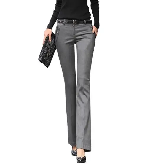 Women Mid Waist Suit Pants Plus Size Work OL Pants 2019 Spring Autumn Career Grey Pants Bell-bottom Trousers DV84
Women Mid Waist Suit Pants Plus Size Work OL Pants 2019 Spring Autumn Career Grey Pants Bell-bottom Trousers DV84