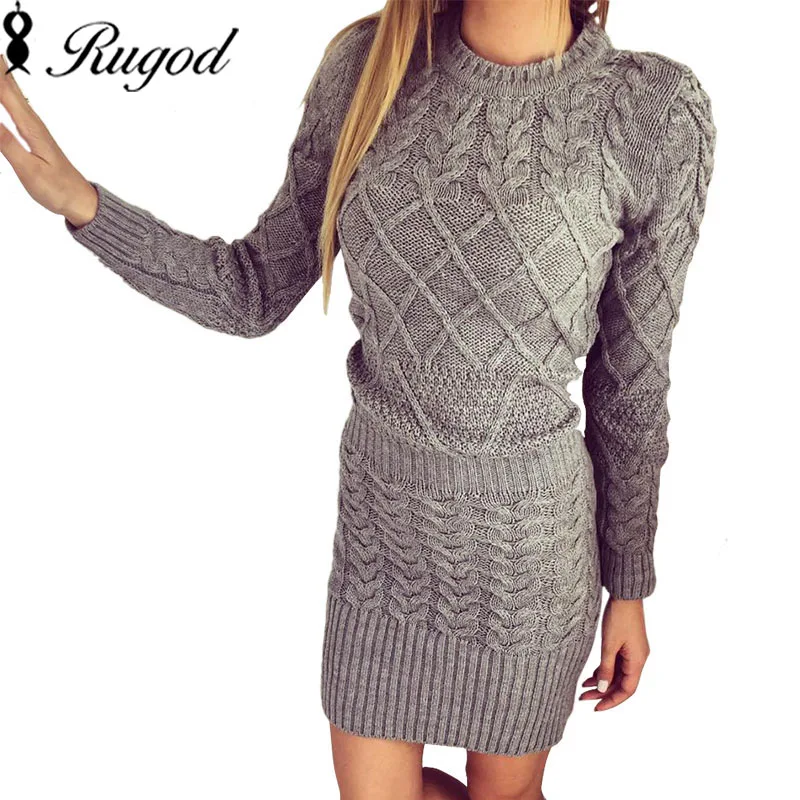 Rugod New Patterned Women Sweater Dresses 2019 Winter Knitted Dress Female Thick High Elastic Warm Slim Bodycon Dress Vestidos
Rugod New Patterned Women Sweater Dresses 2019 Winter Knitted Dress Female Thick High Elastic Warm Slim Bodycon Dress Vestidos