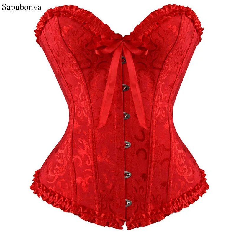 Sapubonva women sexy corsets and bustiers tops white black green black flower print overbust corset plus size lingerie corselet
Sapubonva women sexy corsets and bustiers tops white black green black flower print overbust corset plus size lingerie corselet