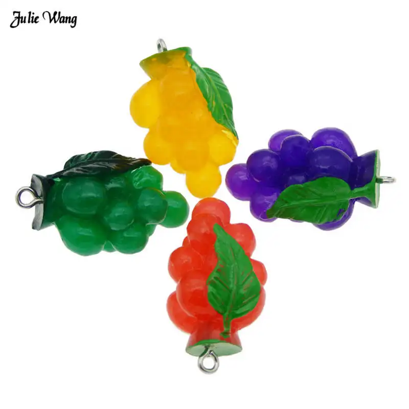 Julie Wang 4pcs 3D Fruit Grape Pendant Cabochon Bracelet Keychain Charms Phone Case Hanging Decor DIY Accessory 32*16mm
Julie Wang 4pcs 3D Fruit Grape Pendant Cabochon Bracelet Keychain Charms Phone Case Hanging Decor DIY Accessory 32*16mm