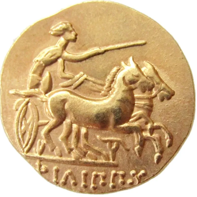 Type:#G16 Ancient Greek Gold Stater Coin of King Philip II of Macedon - 323 BC Copy Coin
Type:#G16 Ancient Greek Gold Stater Coin of King Philip II of Macedon - 323 BC Copy Coin