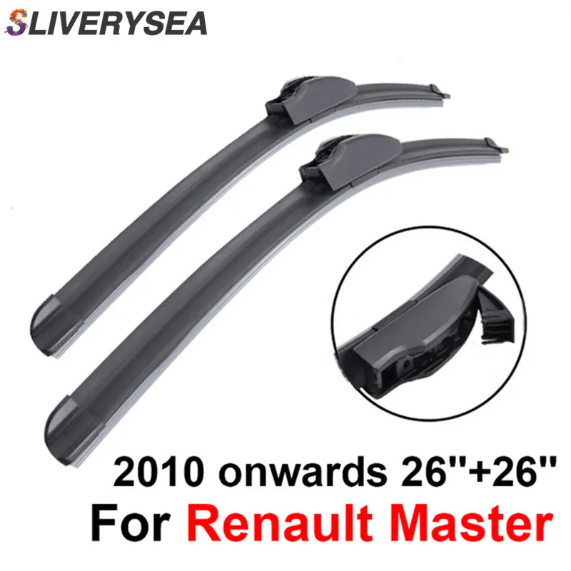 SLIVERYSEA Wiper Blades For Renault Master 2010 onwards 26"+26" High Quality Iso9001 Natural Rubber Clean Front Windshield F03
SLIVERYSEA Wiper Blades For Renault Master 2010 onwards 26"+26" High Quality Iso9001 Natural Rubber Clean Front Windshield F03