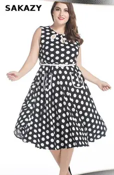 Summer Sleeveless Polka Dot Print Dress Women O Neck Retro Casual Xxxxl Plus Size A-line Vintage Dresses Party Vestido Free Belt
Summer Sleeveless Polka Dot Print Dress Women O Neck Retro Casual Xxxxl Plus Size A-line Vintage Dresses Party Vestido Free Belt