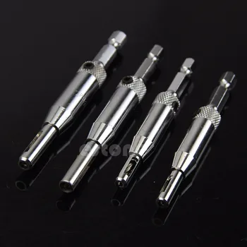 4x HSS Self Centering Hinge Drill Bits Set Door Cabinet 5/64" 7/64" 9/64" 11/64" -Y103
