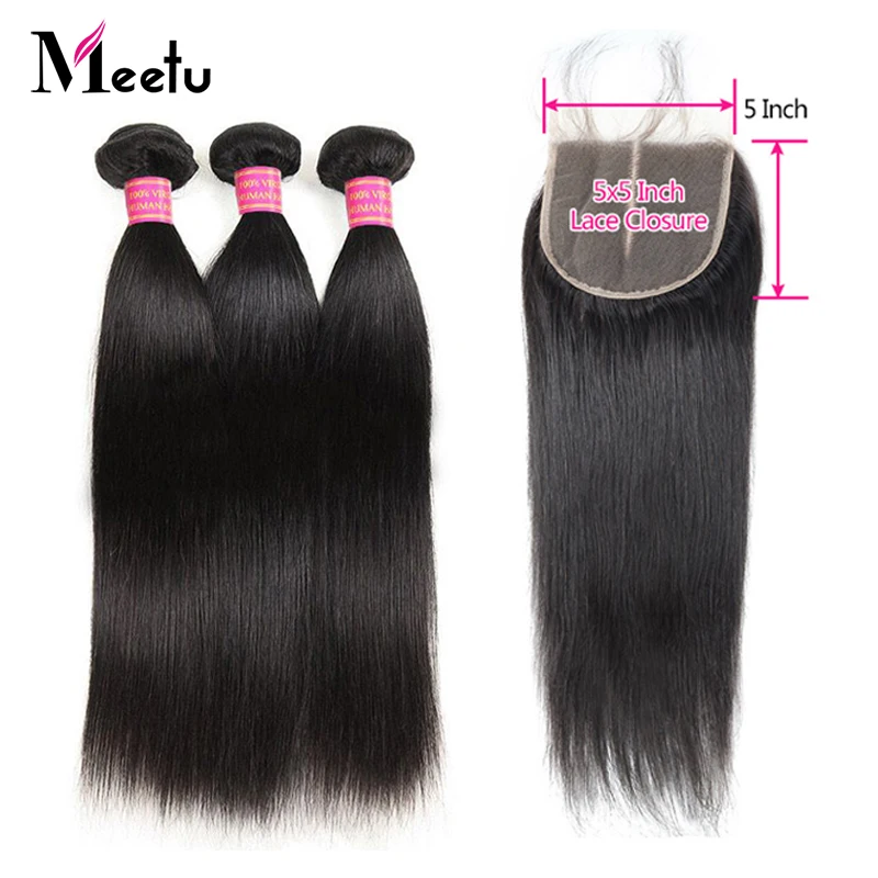 Meetu Mongolian Straight Hair Bundles with Closure 3 Bundles with Closure 5x5 inch Non Remy Human Hair Bundles with Closure
Meetu Mongolian Straight Hair Bundles with Closure 3 Bundles with Closure 5x5 inch Non Remy Human Hair Bundles with Closure