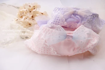 Princess sweet lolita underwear Japanese Milk silk fairy knot, fold comfortable mid-waist girl briefs,lace underwear BDJ054
Princess sweet lolita underwear Japanese Milk silk fairy knot, fold comfortable mid-waist girl briefs,lace underwear BDJ054