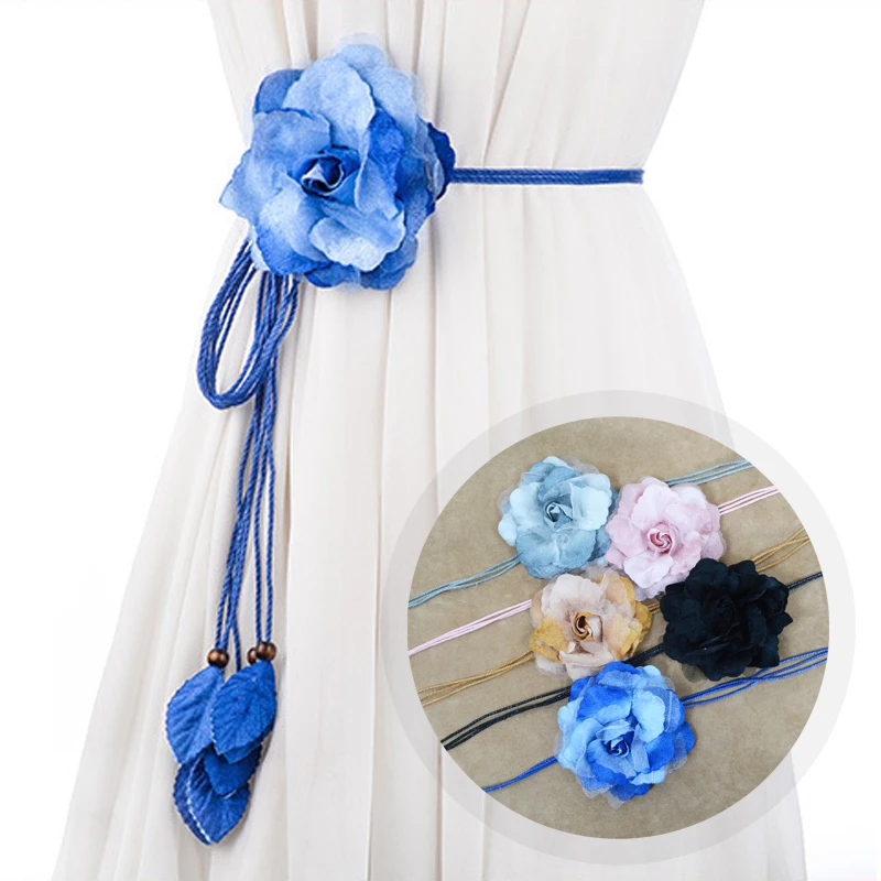 New Casual Wild Chiffon Big Flower Ladies Thin Belt Sweet Tassel Braid Decoration Elegant Handmade Flower Fine Womens Dress Belt
New Casual Wild Chiffon Big Flower Ladies Thin Belt Sweet Tassel Braid Decoration Elegant Handmade Flower Fine Womens Dress Belt