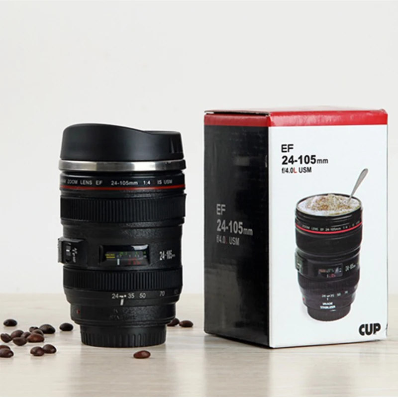Creative Stainless Steel Camera cup 400ml New Coffee Lens Emulation Camera Mug Beer Mug Wine With Lid Black Plastic Cup
Creative Stainless Steel Camera cup 400ml New Coffee Lens Emulation Camera Mug Beer Mug Wine With Lid Black Plastic Cup