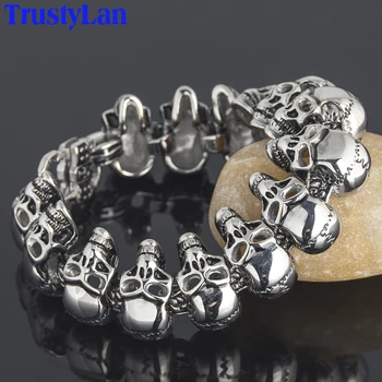 TrustyLan Punk Skull Bracelet For Men 1" Wide 8.27" Long Stainless Steel Mens Friendship Bracelets & Bangles 2018 Gifts For Him
TrustyLan Punk Skull Bracelet For Men 1" Wide 8.27" Long Stainless Steel Mens Friendship Bracelets & Bangles 2018 Gifts For Him