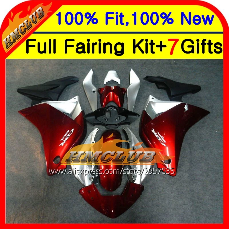 Body Dark red For HONDA Injection CBR250R MC41 11-13 11HM12 CBR 250R CBR250 R 11 12 13 2011 2012 2013 Fairing Red silvery
Body Dark red For HONDA Injection CBR250R MC41 11-13 11HM12 CBR 250R CBR250 R 11 12 13 2011 2012 2013 Fairing Red silvery