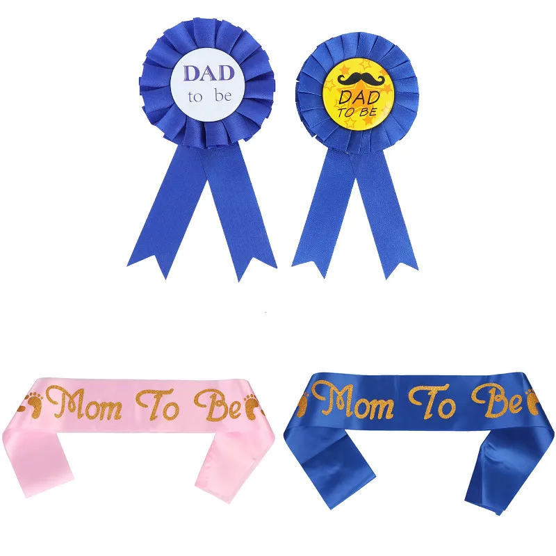 

Mom To Be Sash Dad To Be Badge Baby Shower Satin Ribbon Mom To Be Sashes Shoulder Strap Mother's Day Baby Shower Party Decor