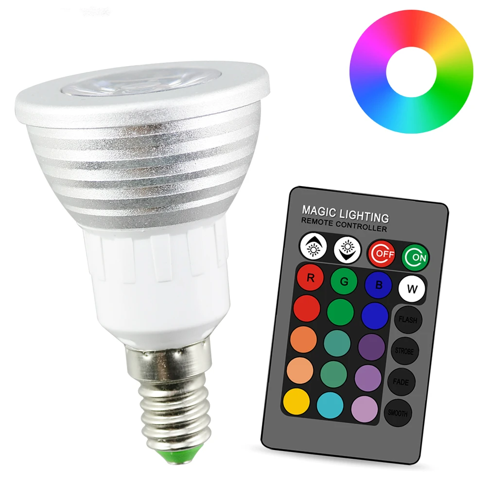 110V 220V rgb 5W 24key colorful Bulb LED Spotlight E14 16 Color Magic holiday Dimmable Stage Light IR Remote Control
110V 220V rgb 5W 24key colorful Bulb LED Spotlight E14 16 Color Magic holiday Dimmable Stage Light IR Remote Control