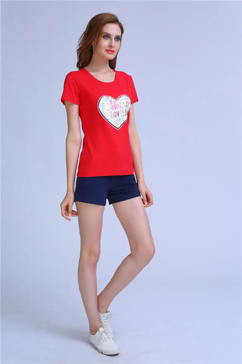 Petite Happy Reversible Sequin Cotton T-Shirt ( S /us - Xxxl/ Us 12)