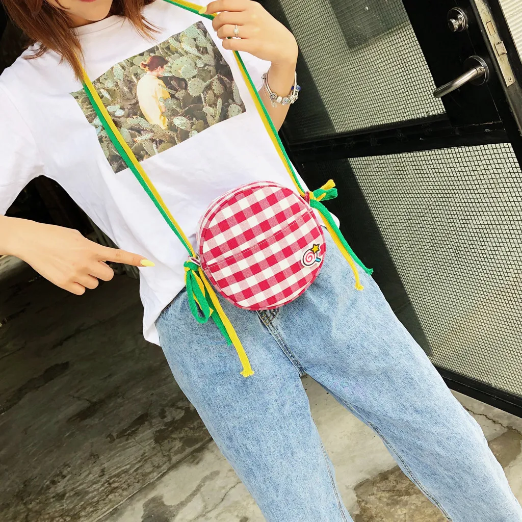 Women Lattice Canvas Colorful Ribbons Shoulder Bags Messenger Plaid Ribbon Canvas Shoulder Diagonal Small Round Bag May29
Women Lattice Canvas Colorful Ribbons Shoulder Bags Messenger Plaid Ribbon Canvas Shoulder Diagonal Small Round Bag May29