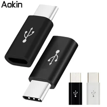 Aokin OTG Micro USB Female to Type C Male Type-C Cable Adapter Charger Data Sync USB-C Converter for Android Smart Phone Macbook