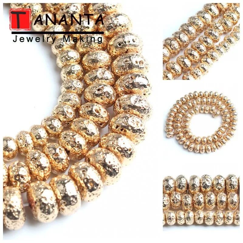 Flat Round DIY Lava Beads Gold Natural Volcanic Stone Beads For Jewelry Making Needlework Bracelet Necklace 6 8 10mm 15 Inches
Flat Round DIY Lava Beads Gold Natural Volcanic Stone Beads For Jewelry Making Needlework Bracelet Necklace 6 8 10mm 15 Inches