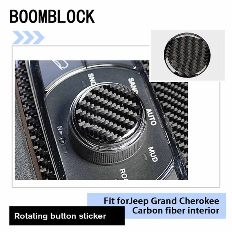 BOOMBLOCK Auto Black Carbon Fiber Knob Button Cover Car Styling Sticker For Jeep Grand Cherokee Interior Accessories
BOOMBLOCK Auto Black Carbon Fiber Knob Button Cover Car Styling Sticker For Jeep Grand Cherokee Interior Accessories