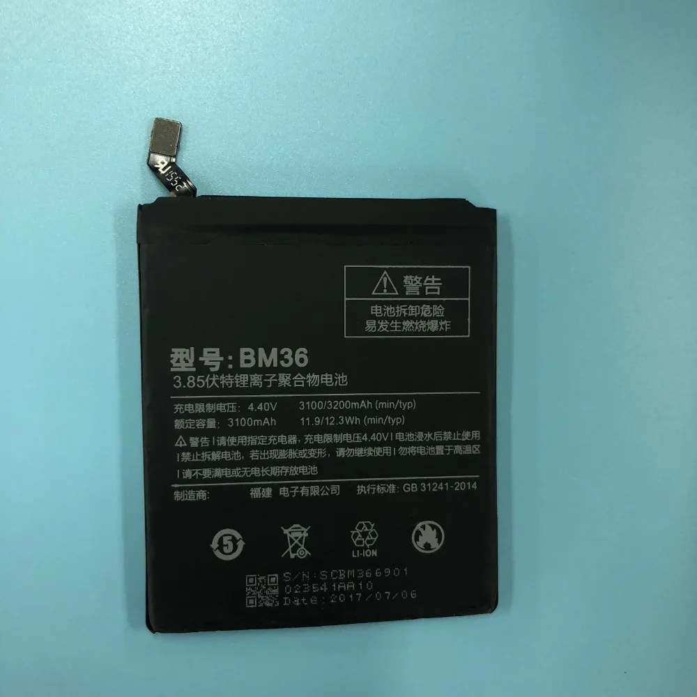 BM36 battery For Xiaomi 5S Mi5S For Xiaomi Mi 5S mi5 s Replacement Phone Batteries 3200mAh
BM36 battery For Xiaomi 5S Mi5S For Xiaomi Mi 5S mi5 s Replacement Phone Batteries 3200mAh