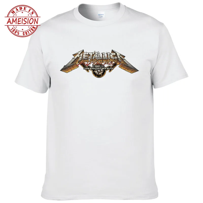 2019 Men Rock Metallica t shirt 100% Cotton O-Neck Tees Shirts for Man Cool t-shirt Funny t-shirt Free Shipping