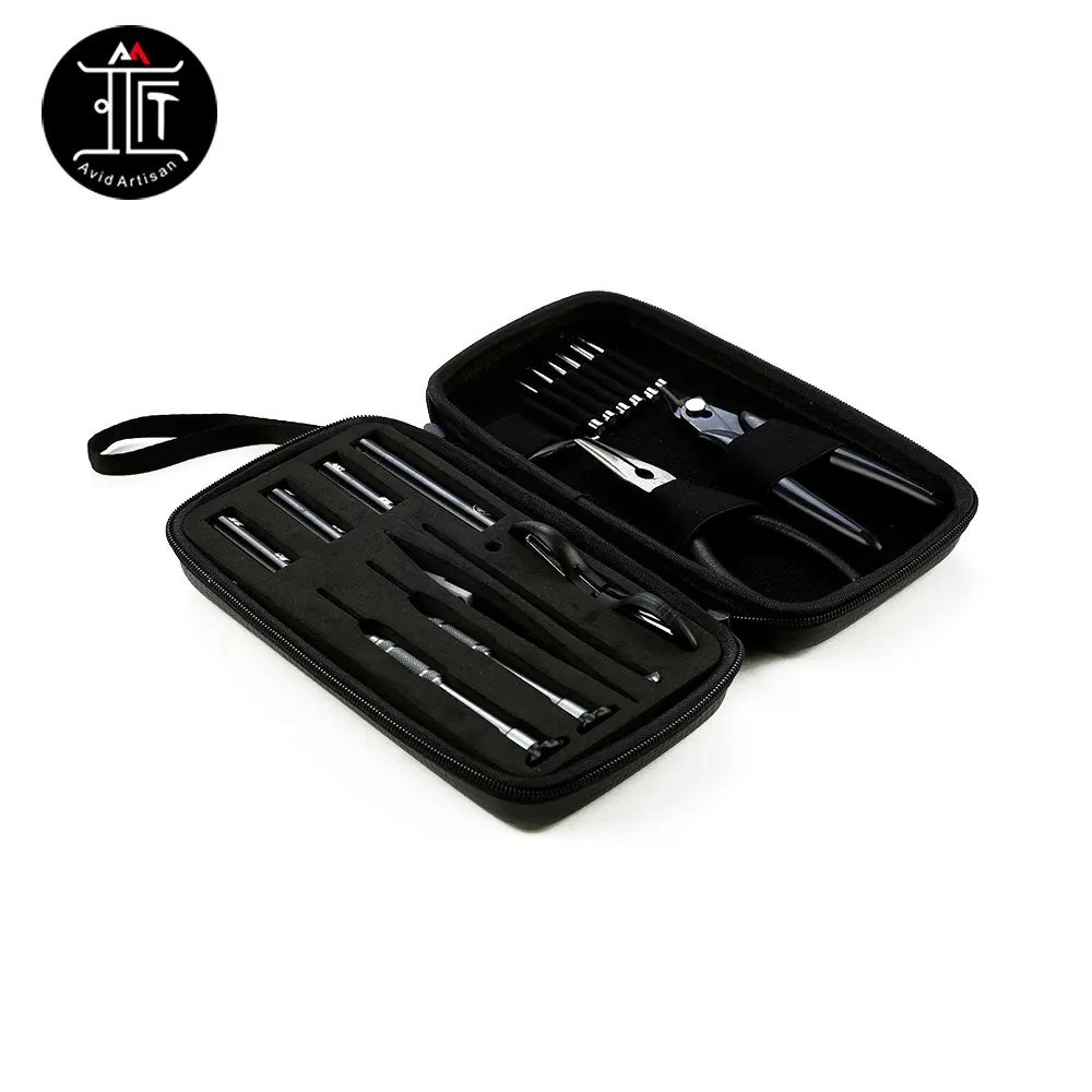 Original Avidartisan E-Cigarette DIY Tool Kit with 8 Useful Atomizer Coil DIY Tools High Quality Stainless Steel Funtional Tool
Original Avidartisan E-Cigarette DIY Tool Kit with 8 Useful Atomizer Coil DIY Tools High Quality Stainless Steel Funtional Tool