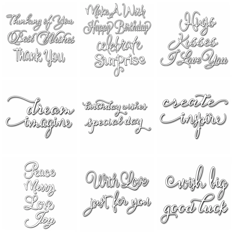 9pcs Mixed Letters Metal Cutting Dies Stencil For DIY Scrapbooking Christmas Decorative Handmade Embossing Dies Craft Template
9pcs Mixed Letters Metal Cutting Dies Stencil For DIY Scrapbooking Christmas Decorative Handmade Embossing Dies Craft Template
