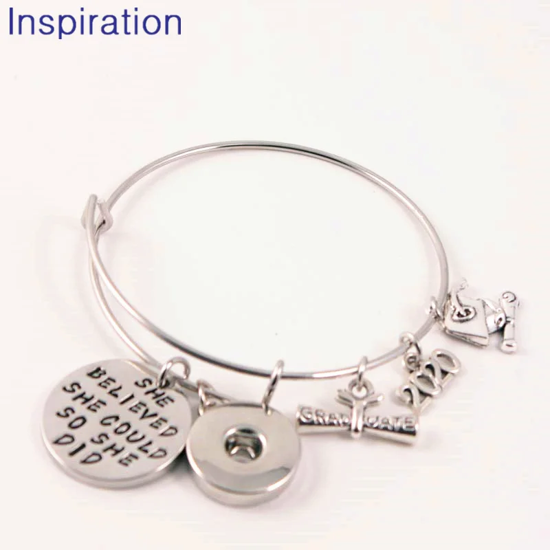 SHE BELIEVED SHE COULD SO SHE DID 2019 2020 Expandable Graduation Bracelet College Square Cap Diploma Snap Charm Bracelet
SHE BELIEVED SHE COULD SO SHE DID 2019 2020 Expandable Graduation Bracelet College Square Cap Diploma Snap Charm Bracelet