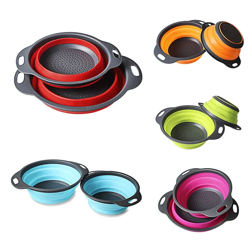B 2Pcs Foldable Fruit Vegetable Washing Basket Strainer Portabl Silicone Colander Collapsible Drainer With Handle Kitchen Tools
B 2Pcs Foldable Fruit Vegetable Washing Basket Strainer Portabl Silicone Colander Collapsible Drainer With Handle Kitchen Tools