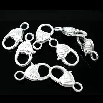 250Pcs Silver Plated Heart Love Metal Lobster Clasps Jewelry DIY Findings 24x13mm
250Pcs Silver Plated Heart Love Metal Lobster Clasps Jewelry DIY Findings 24x13mm