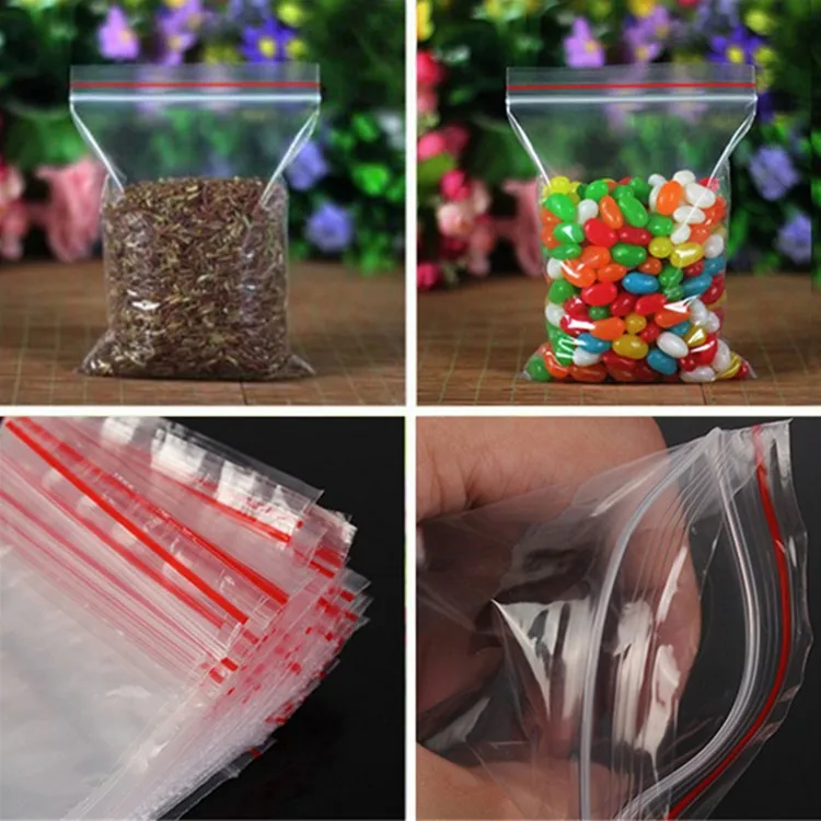 

80micron Clear PE Plastic Ziplock Bag Eco-friendly Food Snack Sauce Seasoning Packaging Bag Resealable Zipper Pouch
