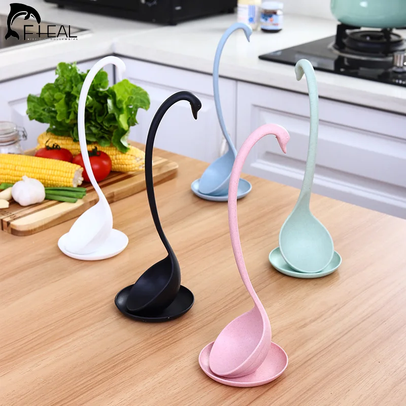 FHEAL Creative Swan Soup Spoon Long Handle Kitchen Plastic Spoon with Tray Cooking Tools Kitchen Accessories Soup Scoop
FHEAL Creative Swan Soup Spoon Long Handle Kitchen Plastic Spoon with Tray Cooking Tools Kitchen Accessories Soup Scoop