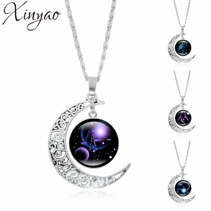 XINYAO 2019 Fashion 12 Constellation Capricorn Pisces Aries Cancer Leo Choker Necklace Silver Moon Pendants Necklaces Women Gift
XINYAO 2019 Fashion 12 Constellation Capricorn Pisces Aries Cancer Leo Choker Necklace Silver Moon Pendants Necklaces Women Gift