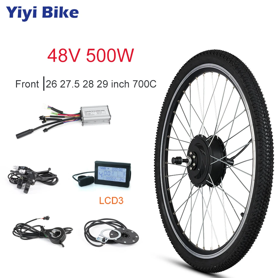 48V Electric Bicycle 500W Front Motor Wheel 35km/h Brushless Hub Motor KT LCD3 26" 27.5" 28 29 700C With Tire 22A Cycling Engine
48V Electric Bicycle 500W Front Motor Wheel 35km/h Brushless Hub Motor KT LCD3 26" 27.5" 28 29 700C With Tire 22A Cycling Engine
