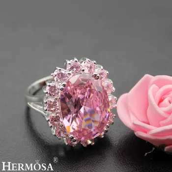 Hermosa Jewelry Oval Shiny Huge Pink Kunzite Silver Color Engagement Rings 8# HR010
Hermosa Jewelry Oval Shiny Huge Pink Kunzite Silver Color Engagement Rings 8# HR010